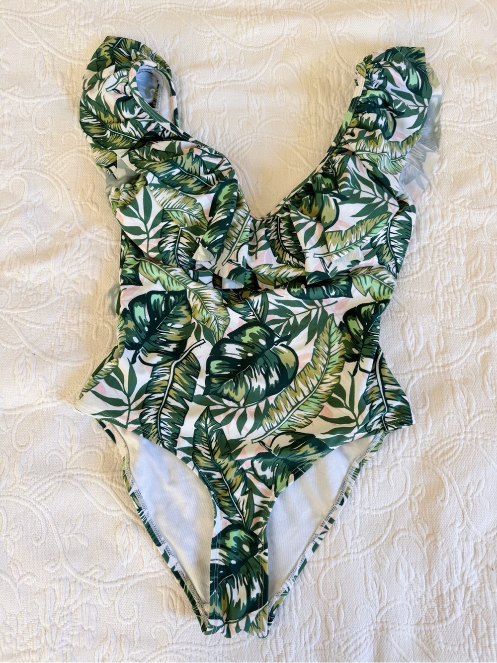 Cabana Del Sol one piece swimsuit in tropical leaf print